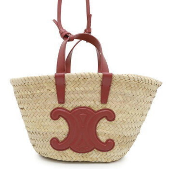Celine Teen Triomphe Pannier Raffia Shoulder Bag Basket s - Picture 1 of 8